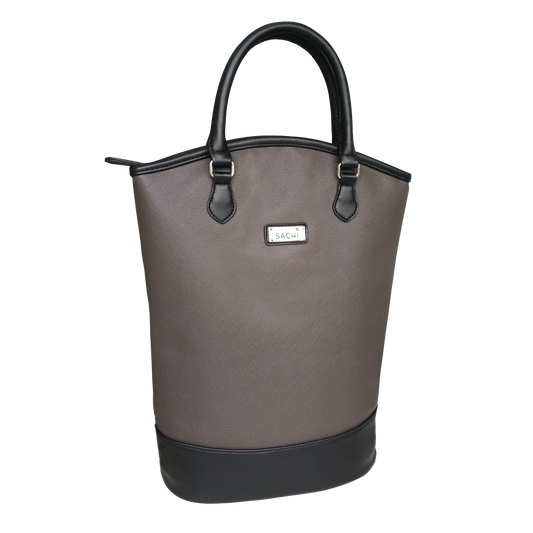 Sachi Insulated Two Bottle Wine Tote - Taupe