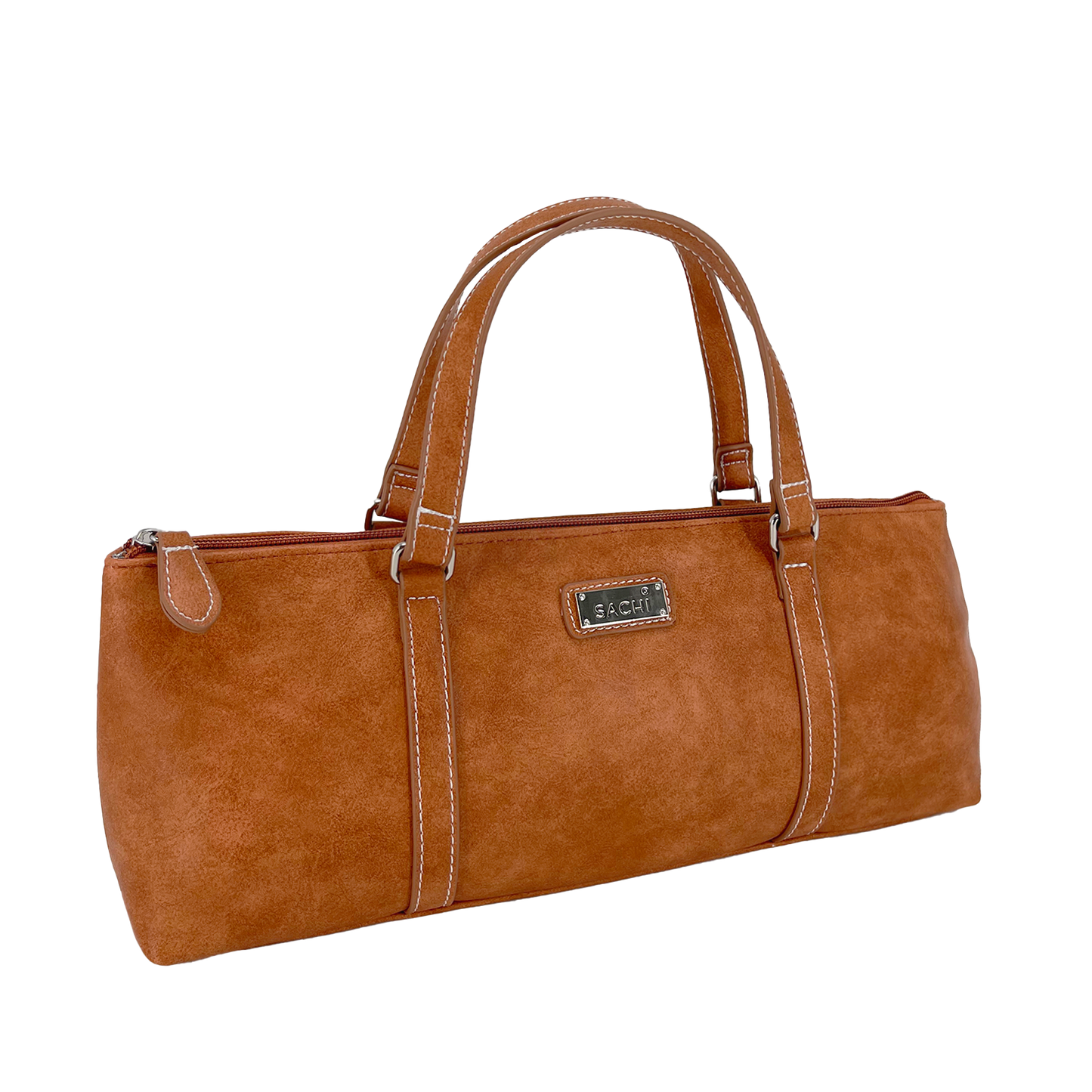 Sachi Insulated Wine Purse - Brown Faux Leather