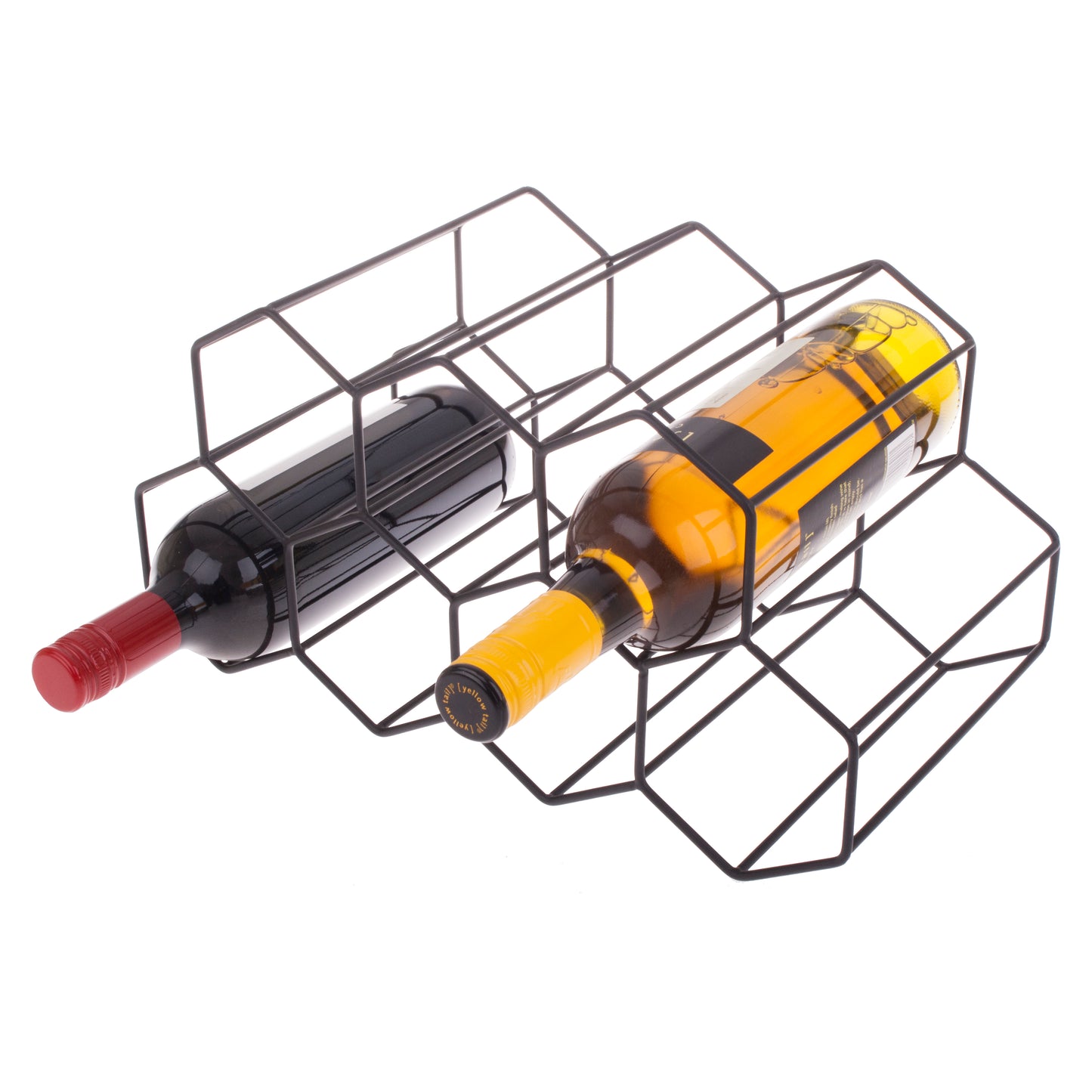 Hexagonal wine Rack 9 bottle­ Black