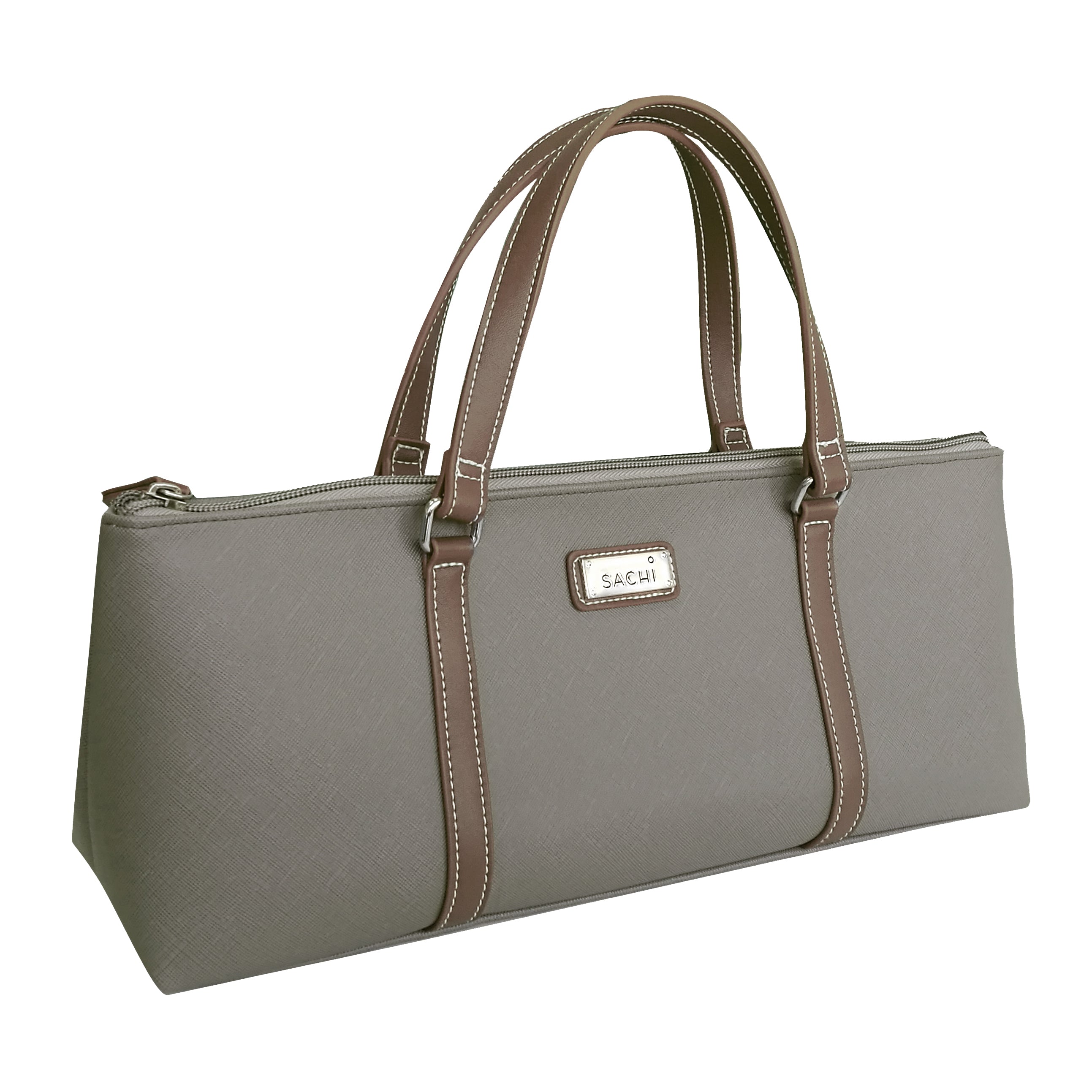 Sachi insulated Wine purse Taupe The Crescent Head Collection